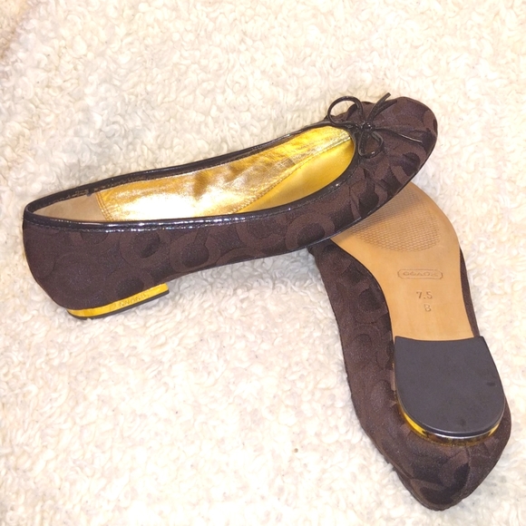 Coach Signature Ballet Flats size 7.5 shoes EUC - Picture 11 of 16